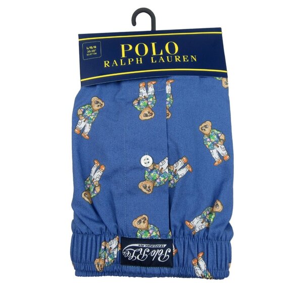 Polo Ralph Lauren Bear Boxer Briefs Men's Size Large Blue NEW - Picture 1 of 9